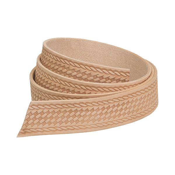 Natural Strap Embossed Leather Strip Belt Blank - Weaver Leather Supply