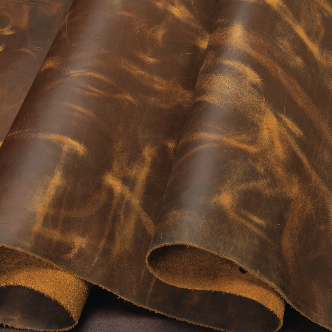 Full-Grain Cowhide  Distressed, Aged & Pull-Up