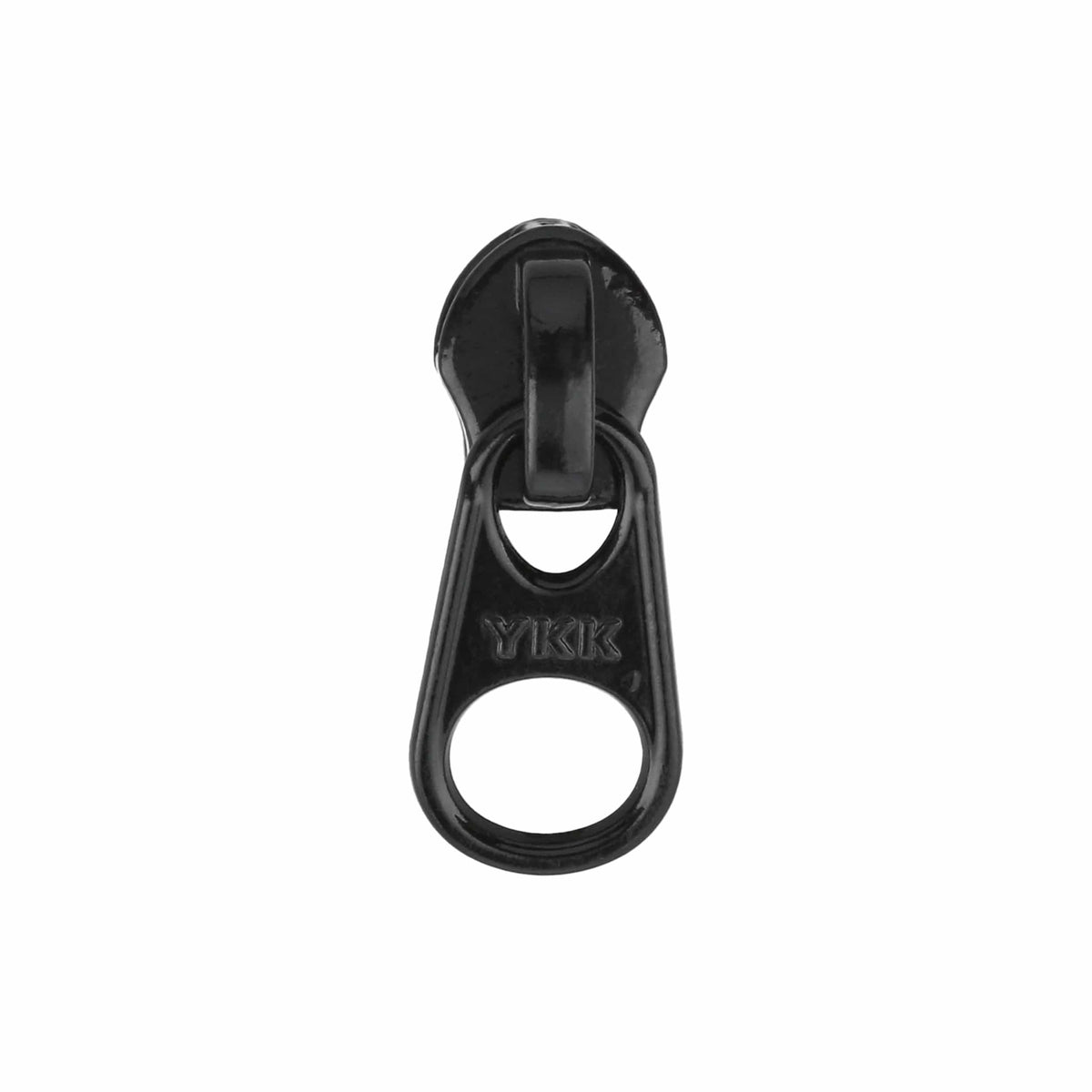 YKK® #5 Black Style C Single Non-Locking Metal Zipper Pull (Coil Chain)