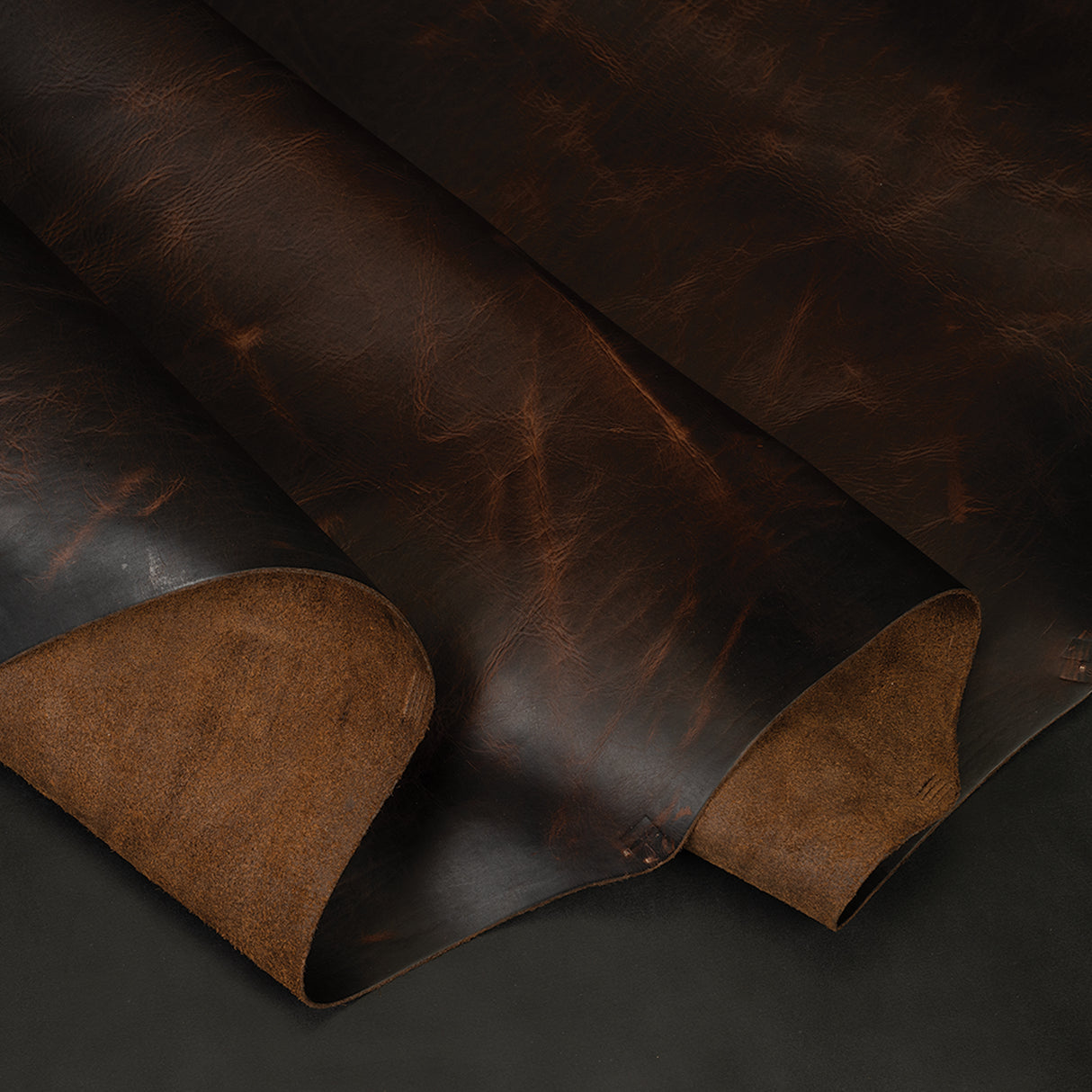 American Bison Leather, Side, Chocolate