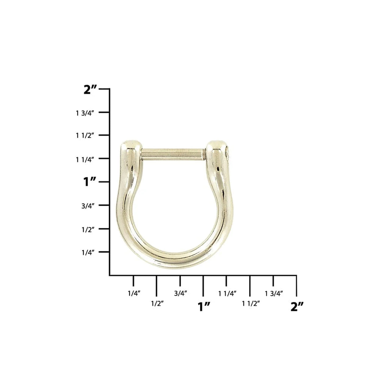 3/4" Nickel, Horseshoe Ring with Screw-In Pin, Zinc Alloy, #P-2079-NP