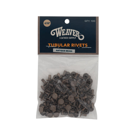 100-Pack of #104 Tubular Rivets, Antique Brass