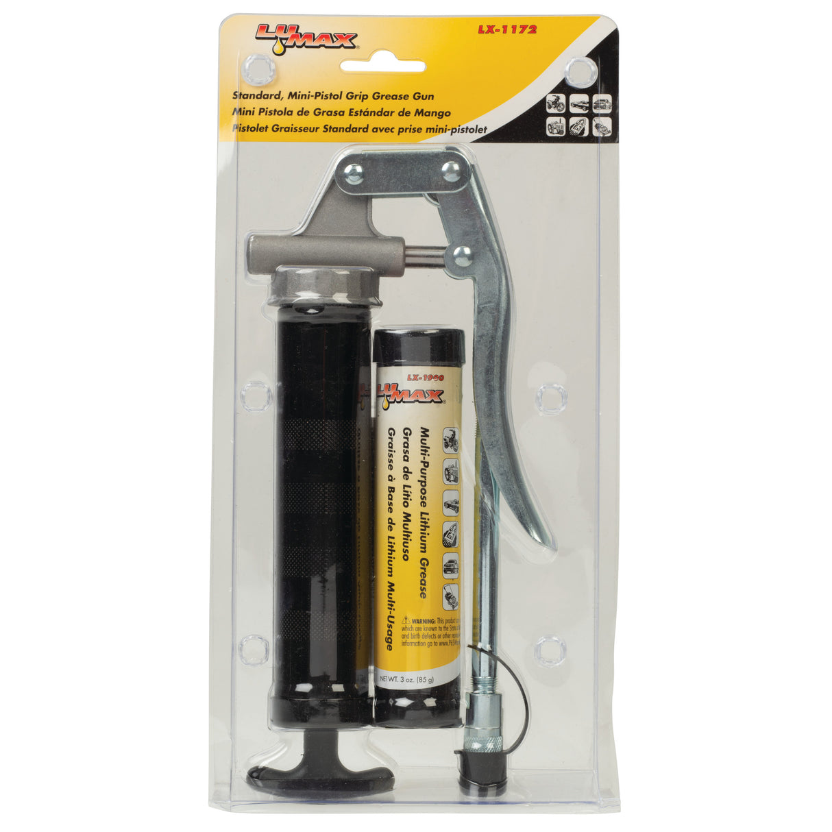 Lumax Mini Grease Gun, packaged front