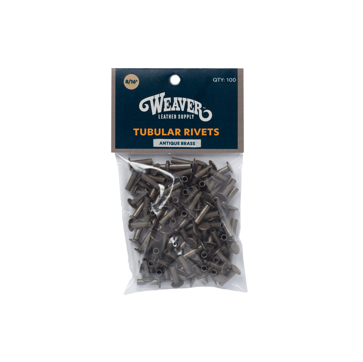 100-Pack of #104 Tubular Rivets, Antique Brass