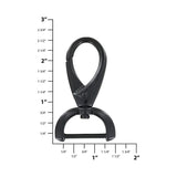 1" Matte Black, Lever Swivel Snap Hook, Zinc Alloy, #P-3059-BLK