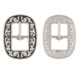 Jeremiah Watt Accented Floral Oval Center Bar Buckle