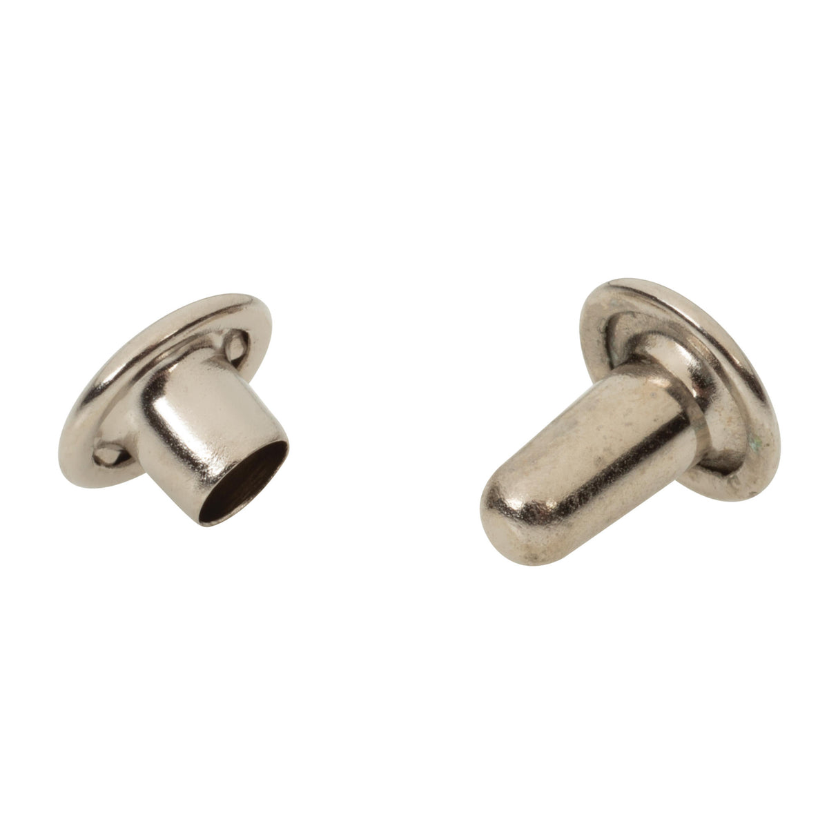 7mm Nickel, Double Cap Jiffy Rivets, Solid Brass-100ct, #NB307D-SBN