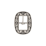 Jeremiah Watt Accented Floral Oval Center Bar Buckle