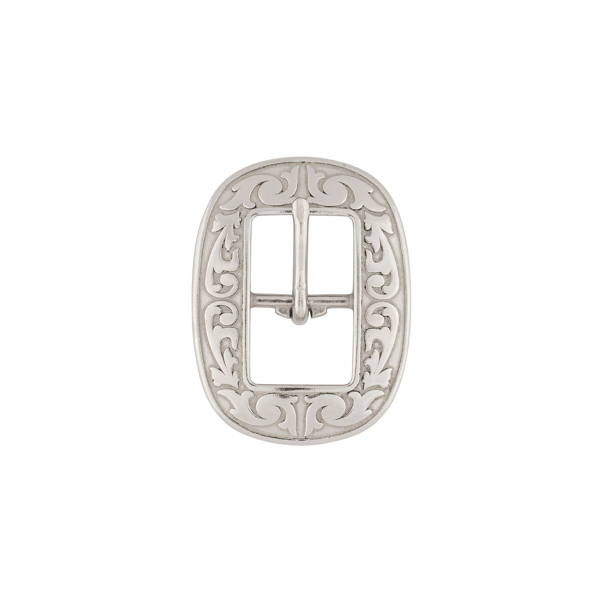 Jeremiah Watt Accented Floral Oval Center Bar Buckle