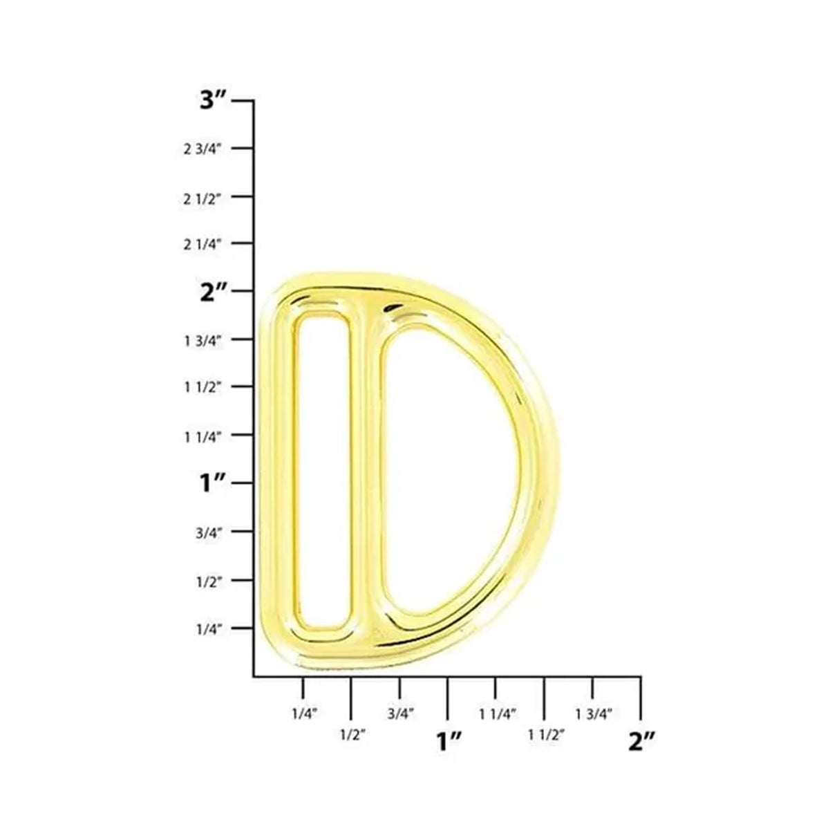 1 1/2" Gold,  Double D-Ring, Steel, #C-1893-GOLD