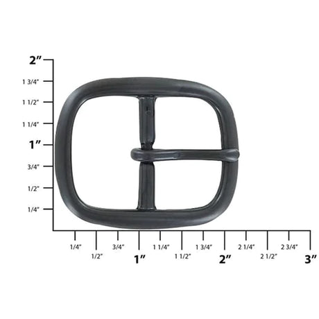 1 1/4" Black, Center Bar Buckle, Solid Brass, #C-1341-BLK