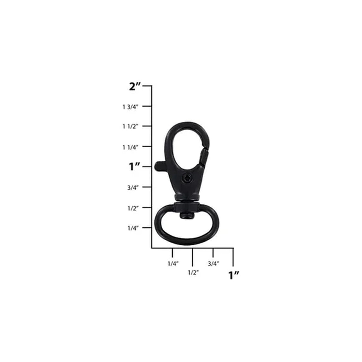 1/2" Matte Black, Trigger  Swivel Snap Hook, Zinc Alloy-PK5, #P-1276-BLK