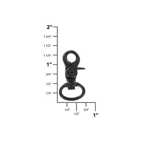 1/2" Matte Black, Trigger  Swivel Snap Hook, Zinc Alloy-PK5, #P-2827-BLK