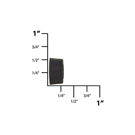 1/4" Black, Bottom Stud, Plastic, #L-1474-BLK