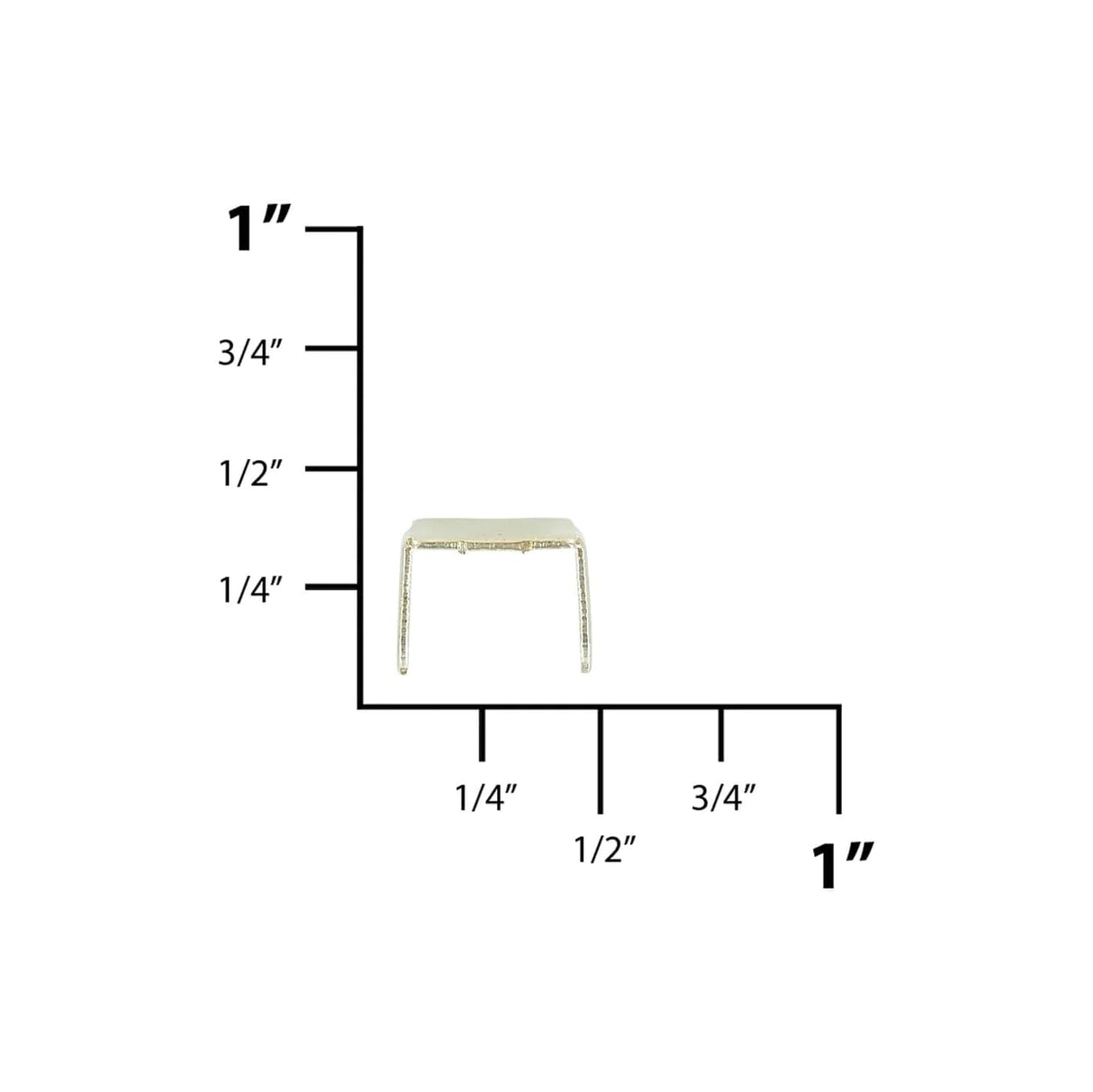 #10 Nickel, 2-Prong Bottom Stop, Zinc Alloy-PK10, #10M-2P-NP