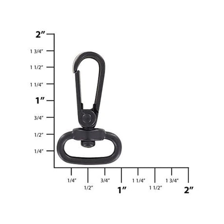 3/4" Matte Black, Lever Swivel Snap Hook, Zinc Alloy-PK4, #P-2241-BLK