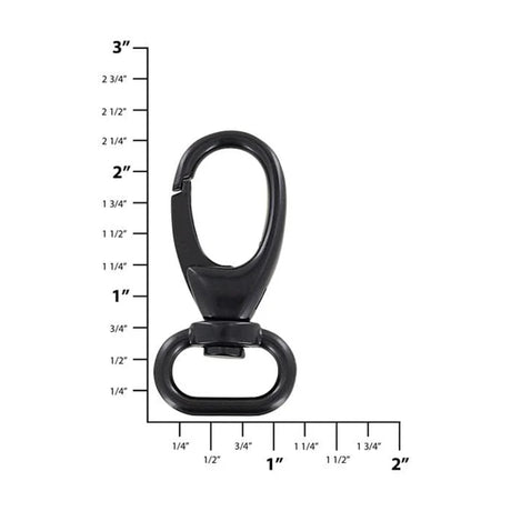 3/4" Matte Black, Lever Swivel Snap Hook, Zinc Alloy, #P-2275-BLK