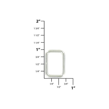 3/4" Shiny Nickel, Welded Rectangular Ring, Steel, #P-3210-NIC