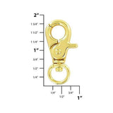 3/8" Shiny Gold, Trigger  Swivel Snap Hook, Zinc Alloy, #P-2651-GOLD