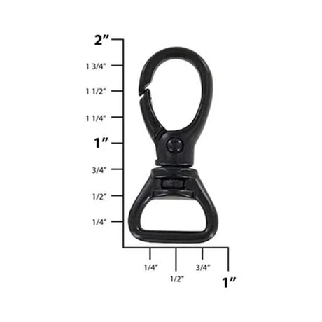 5/8" Matte Black, Lever Swivel Snap Hook, Zinc Alloy, #P-2801-BLK