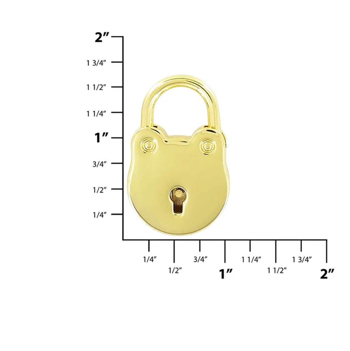 5/8" Shiny Gold, Padlock, Zinc Alloy, #L-3311-GOLD