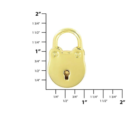 5/8" Shiny Gold, Padlock, Zinc Alloy, #L-3311-GOLD