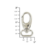 5/8" Shiny Nickel, Lever Swivel Snap Hook, Zinc Alloy, #P-2802-NIC