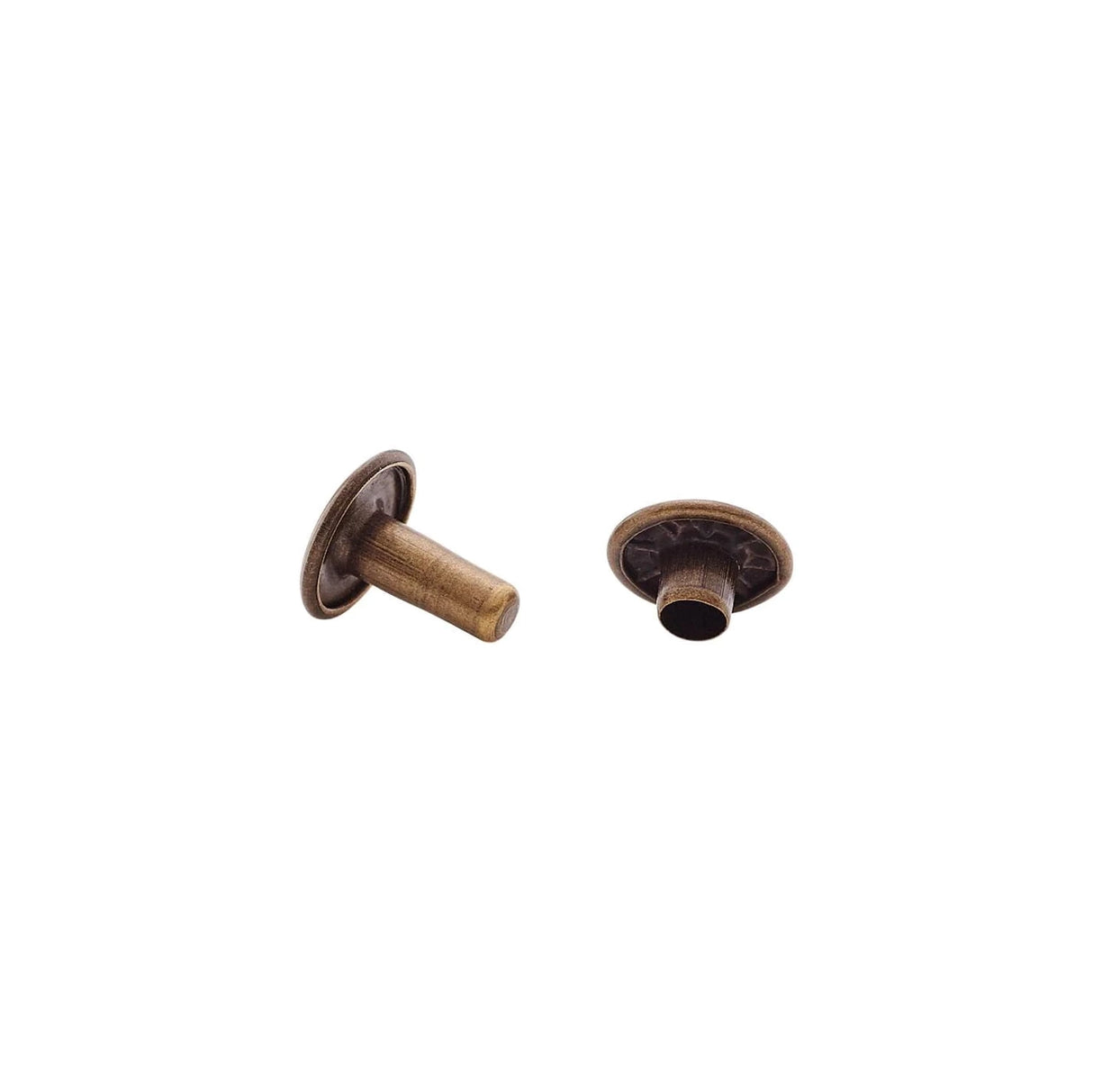 9mm Antique Brass, Double Cap Jiffy Rivet, Solid Brass-100ct, #NB409D-ANTB