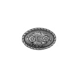 1 1/2" Nickel, Oval Rope Edge Concho, Rivet Back, Zinc Alloy, #C-1626