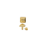 11mm Gold, Pyramid Rivet Stud, Steel - PK5, #P-2977-GOLD