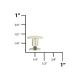 11mm Shiny Nickel,  Flat Top Stud with Screw, Zinc Alloy - PK5, #P-2781-NIC