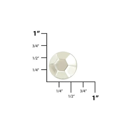 15mm Nickel, Hexigon Stud With Screw, Zinc Alloy -PK5, #P-2815-NIC