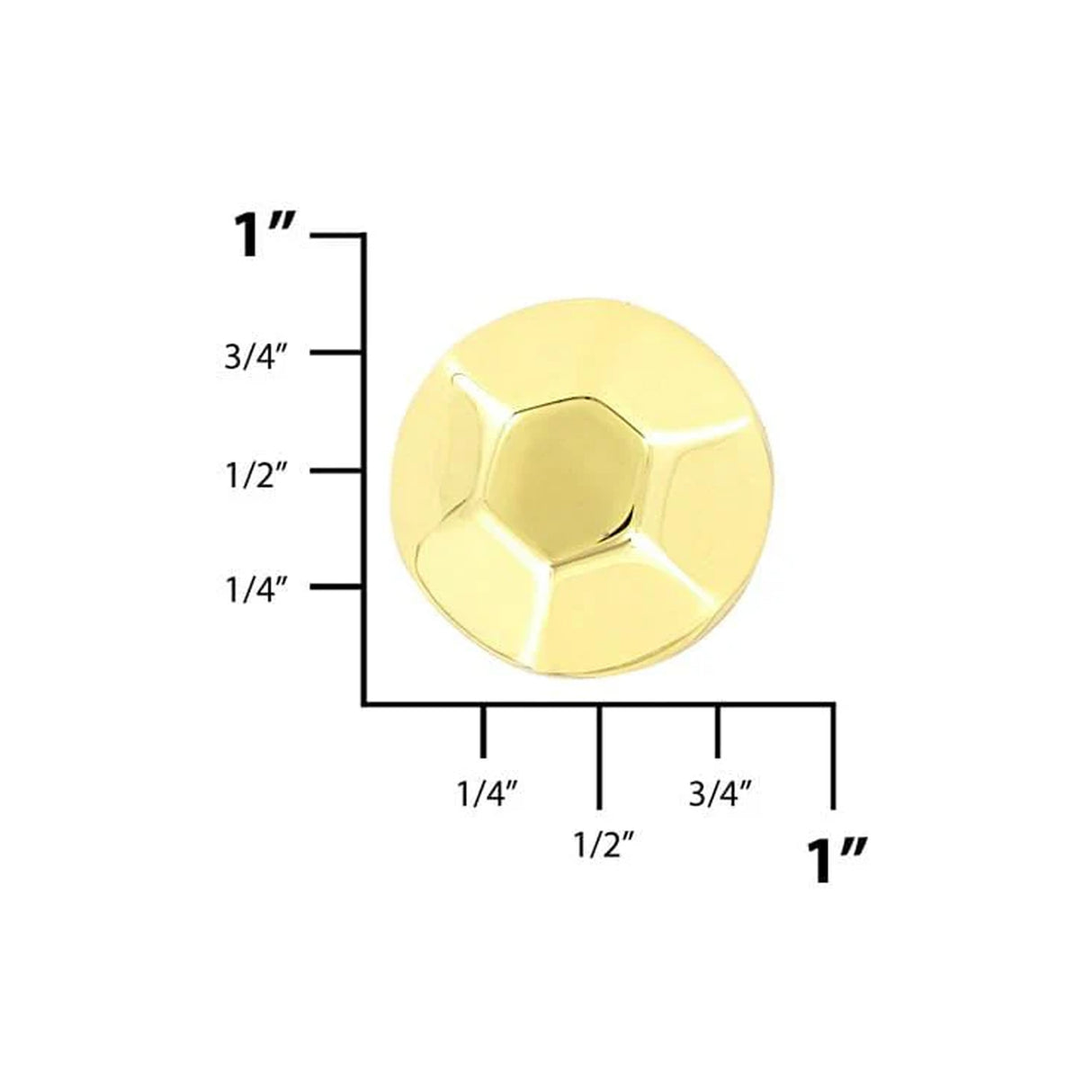 20mm Gold, Hexigon Stud With Screw, Zinc Alloy, #P-2817-GOLD