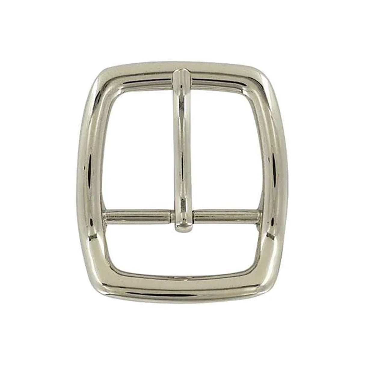 1 1/2" Shiny Nickel, Off Center Bar Buckle, Zinc Alloy, #C-1922-NIC