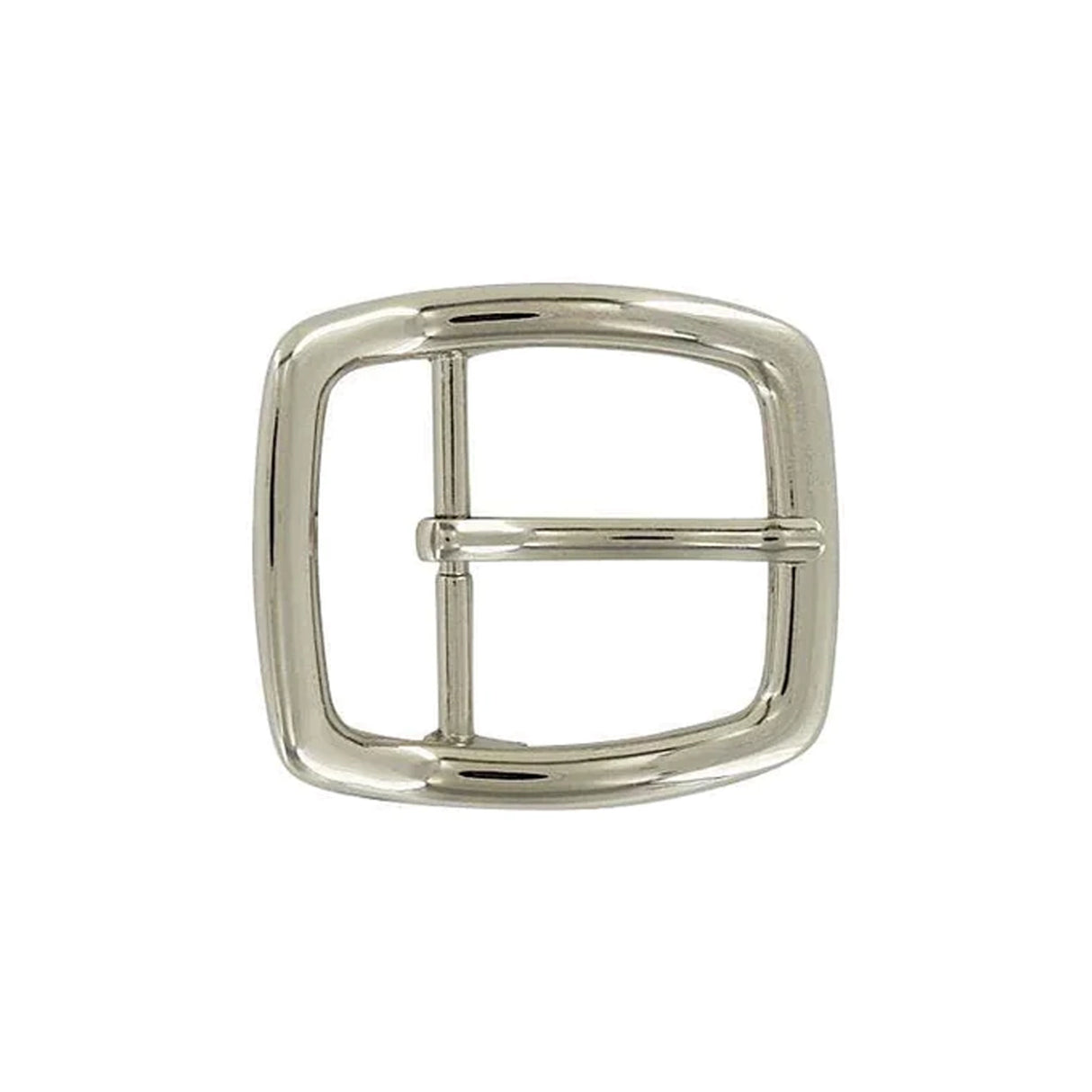 1 1/2" Shiny Nickel, Off Center Bar Buckle, Zinc Alloy, #C-1922-NIC