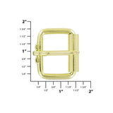 1 1/4" Brass, Heel Bar Roller Buckle, Steel, #C-1055-1-1-4-BP