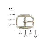 1/2" Shiny Nickel, Center Bar Buckle, Zinc Alloy, #C-1512-NP