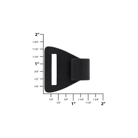 1" Black, Tie Down Strap Hook, Plastic, #L-2077