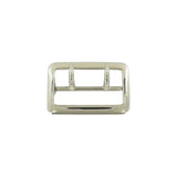 2 1/4" Chrome over Brass, Sam Browne Double Tongue Center Bar Buckle, Solid Brass, #4430-SBN