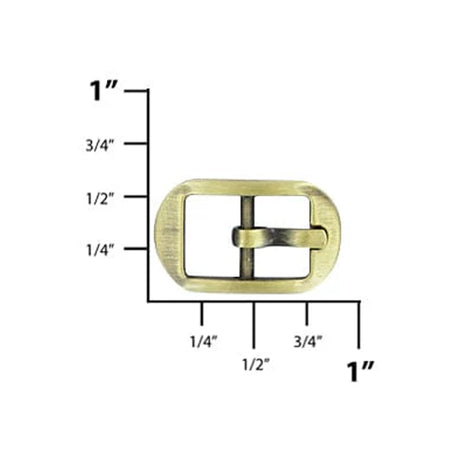 3/8" Antique Brass, Center Bar Buckle, Zinc Alloy-5pk, #C-2094-ANTB