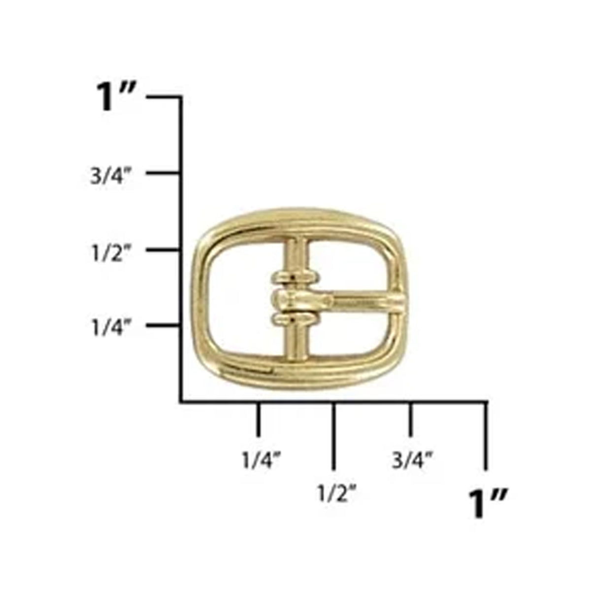 3/8" Gold, Center Bar Buckle, Zinc Alloy, #C-1658-GOLD