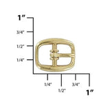 3/8" Gold, Center Bar Buckle, Zinc Alloy, #C-1658-GOLD