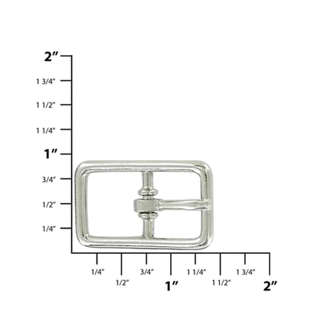 5/8" Nickel, Center Bar Buckle, Zinc Alloy, #C-1608