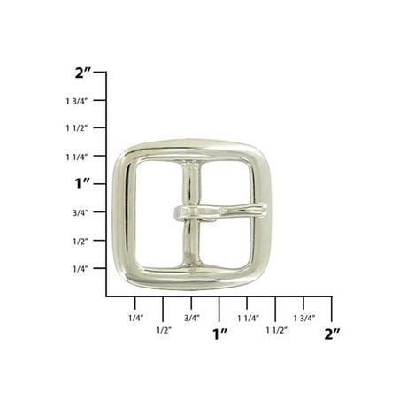 7/8" Nickel, Sam Browne Center Bar Buckle, Solid Brass, #4429-SBN