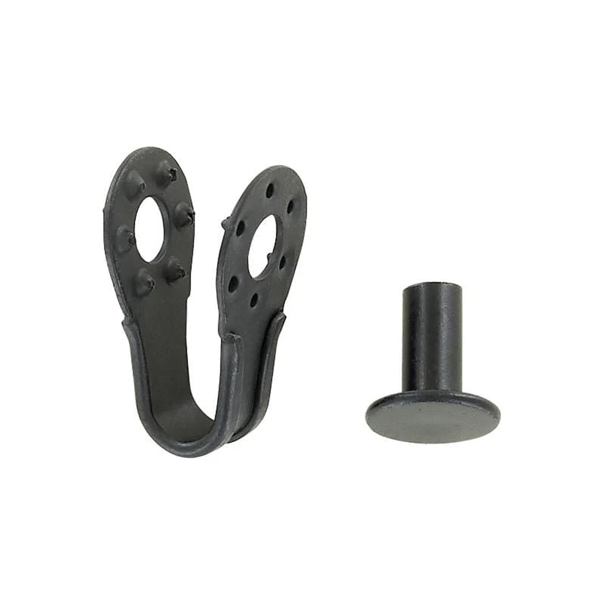 1/4" Black, Boot Hook with Rivet, Steel, #A-342