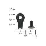 1/4" Black, Boot Hook with Rivet, Steel, #A-342