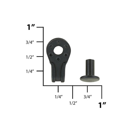 1/4" Black, Boot Hook with Rivet, Steel, #A-342