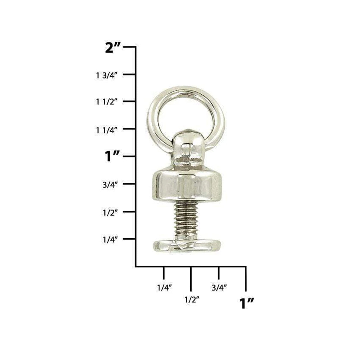 1/4" Shiny Nickel, Chain Connector w/Screw, Zinc Alloy, #P-2661-NIC