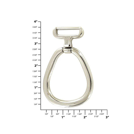 1" Shiny Nickel, Horseshoe Handle Loop, Zinc Alloy, #P-2667