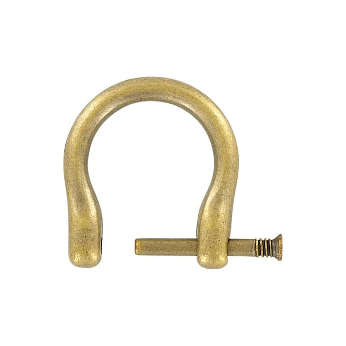 3/4" Antique Brass, Horseshoe Ring with Screw-In Pin, Zinc Alloy, #P-2079-ANTB